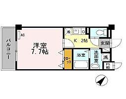 アーバンウェル日根野 2階1Kの間取り