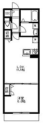 ララシャトー 1LDKの間取図画像