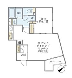 EXAM AKASAKA 1LDKの間取図画像