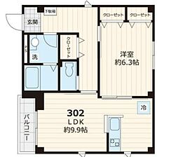 ビューノ　東池袋 3階1LDKの間取り
