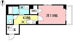プラムヒルズ豪徳寺 1Kの間取図画像