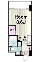CREDO新横浜 1Kの間取図画像