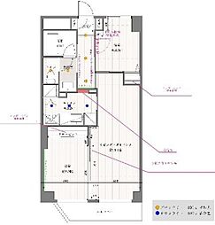 カスタリア浅草橋 5階2LDKの間取り