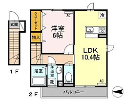 honnete光が丘B 1LDKの間取図画像