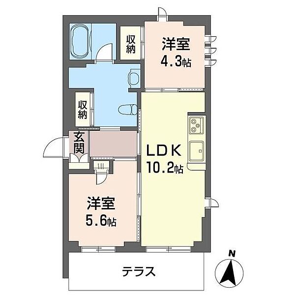 ウィステリアハウス 00102｜東京都江戸川区北小岩６丁目(賃貸アパート2LDK・1階・50.13㎡)の写真 その2