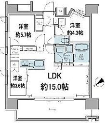クレストコート東中野 3LDKの間取図画像