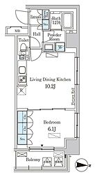 パークアクシス本所・親水公園 8階1LDKの間取り