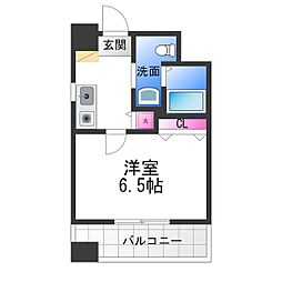ライフデザイン新金岡C棟 2階ワンルームの間取り