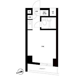 ハイツ芝大門 3階ワンルームの間取り