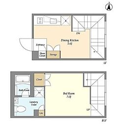 ガーデンレジデンス恵比寿 1階1DKの間取り