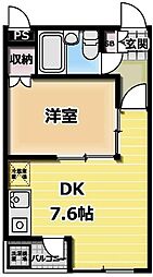 ロイヤルハイムI 1階1DKの間取り