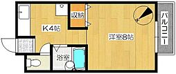 アネックス中和泉 1Kの間取図画像