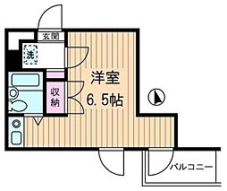 共立リライアンス上野町1 ワンルームの間取図画像