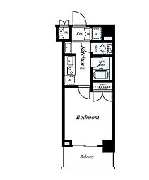 ルーブル大鳥居弐番館 4階1Kの間取り