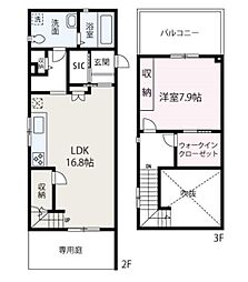 鈴森ｖｉｌｌａｇｅ 2階1LDKの間取り