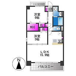 メゾン・ド・パニール 2LDKの間取図画像