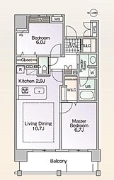 ロイヤルパークス新田 2LDKの間取図画像
