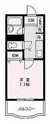 ラルジュ 1Kの間取図画像