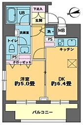 カスタリア新富町 2階1DKの間取り