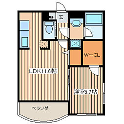 エスペランサ1 1LDKの間取図画像
