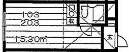 メゾン八坂 ワンルームの間取図画像