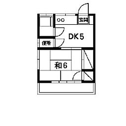 第1コーポ石井 1DKの間取図画像
