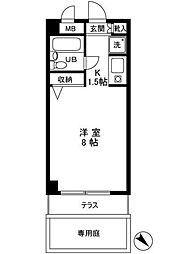 モナークマンション堀切菖蒲園 1階1Kの間取り