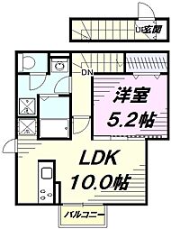 M.横田 2階1LDKの間取り