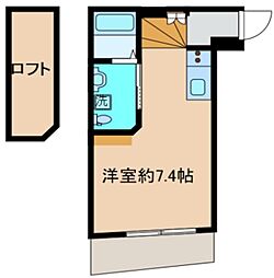 CLASSY nakanosakaue 地下1階ワンルームの間取り