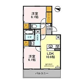 D-ROOM瀬戸川 2LDKの間取図画像