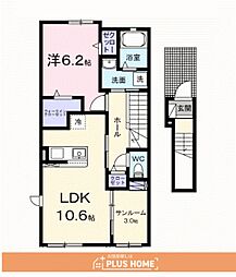フロレゾンD 1LDKの間取図画像