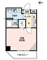 プレール・ドゥーク錦糸町4 1Kの間取図画像