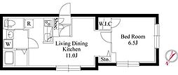 目黒区下目黒3丁目マンション 1LDKの間取図画像