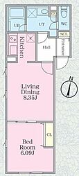 グランパセオ明大前3 1LDKの間取図画像