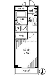 増田ビル 1階1Kの間取り