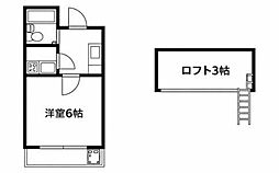 コーポ山口 1Kの間取図画像