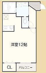 GRACIM-02 3階ワンルームの間取り