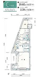 ルーブル中村橋参番館 1Kの間取図画像