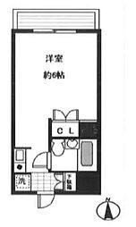 アイディ平和島 ワンルームの間取図画像