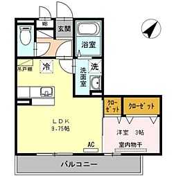 アイビス 1LDKの間取図画像