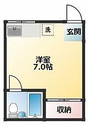 文化ビレッジ ワンルームの間取図画像