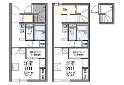 レオパレスRoseInn 1Kの間取図画像