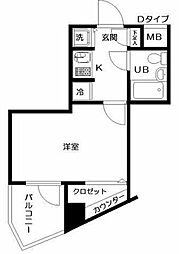 日神デュオステージ笹塚西館 1Kの間取図画像