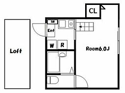 バーミープレイス駒込II 1階1Kの間取り