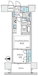 グランドシティタワー月島 1LDKの間取図画像
