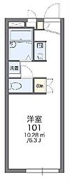 レオパレスルミエール2 1Kの間取図画像