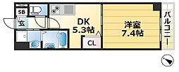 Mu.Mo.Mi上沢 1DKの間取図画像
