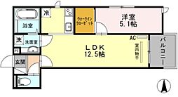 阪急神戸本線 塚口駅 徒歩10分の賃貸アパート 3階1LDKの間取り