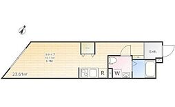 東急池上線 長原駅 徒歩3分の賃貸マンション 1階ワンルームの間取り