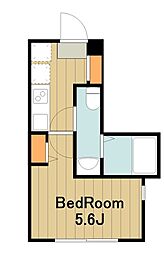 アザーレパッシオ矢部A 3階1Kの間取り